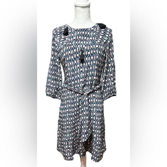 Figue silk Long Sleeve Tassel Tie Midi dress XS - Picture 1 of 7